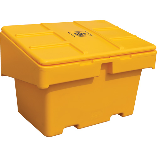 Salt Sand Container SOS, With Hasp, 48" x 33" x 34", 18.5 cu. Ft., Yellow Equipment World