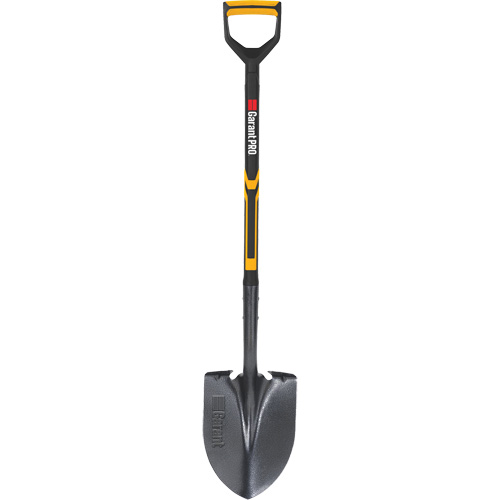 Pro Round Point Shovel, Tempered Steel Blade, Fibreglass, D-Grip Handle Equipment World