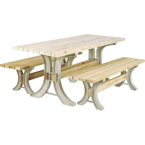 2x4 Basics&reg; Picnic Table & Benches Kit, 8' L x 30" W, Sand Equipment World