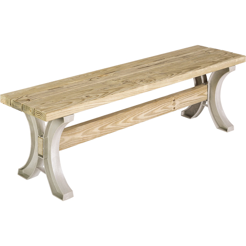 Basics&reg; Picnic Table Bench, Plastic, 96" L x 15" W x 17" H, Sand Equipment World