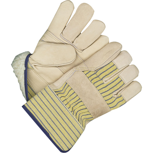 Gants d'ajusteur classiques avec paume renforc&eacute;e, Taille unique, Paume en Cuir fleur de vache, Doublure en Peluche d'acrylique Equipment World