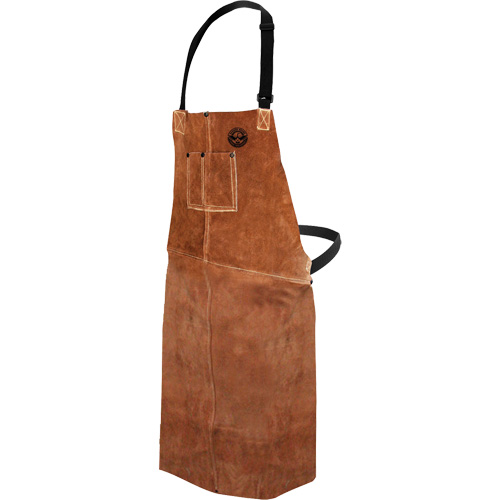 Leather Welding Apron, Bib, 36" L, Brown Equipment World