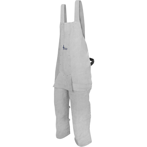 Leather Welding Apron, Split-Leg Bib, Pearl Grey Equipment World