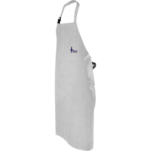 Leather Welding Apron, Bib, 52" L, Pearl Grey Equipment World