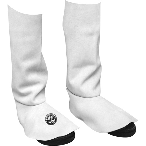 Leather Welding Spats, 15" L, Pearl Grey Equipment World