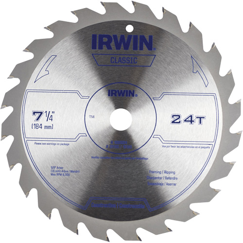 Classic Series Circular Saw Blade, 7-1/4", 24 Teeth, Wood Use Equipment World