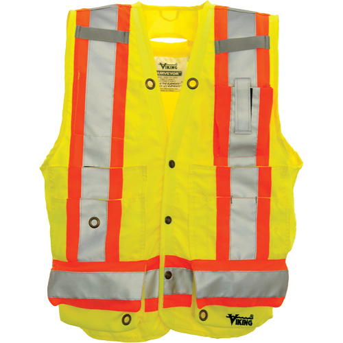 Surveyor Safety Vest, High Visibility Lime-Yellow, Large, Polyester Equipment World