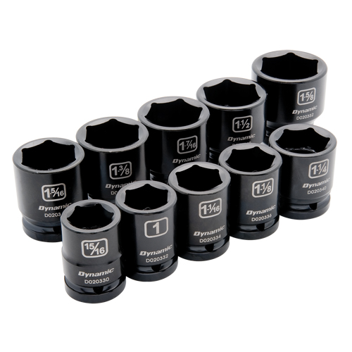 SAE Socket Set, 10 Pcs, Impact, 3/4" Drive Size Equipment World
