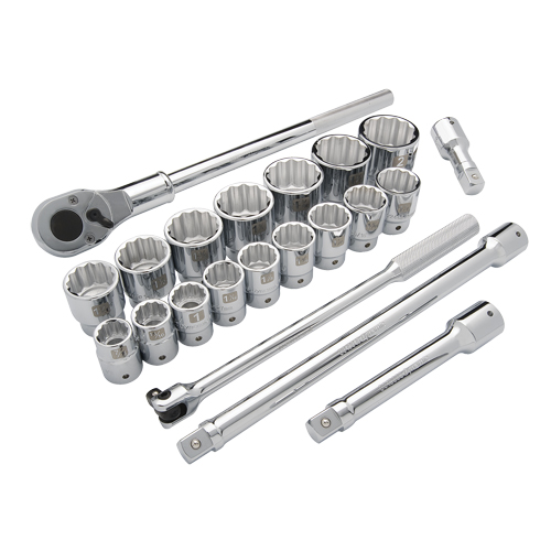 SAE Socket Set, 21 Pcs, 3/4" Drive Size Equipment World