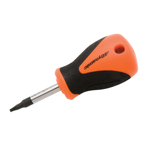Square Recess Stubby Screwdriver, #1 Tip, Round, 3-4/5" L, Plastic/Wood/Cushion Grip Handle Equipment World