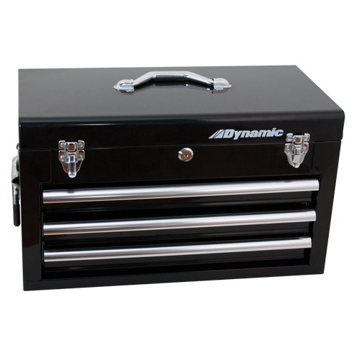 Hand Tool Box with Drawers, 10" D x 20" W x 12" H, Black Equipment World