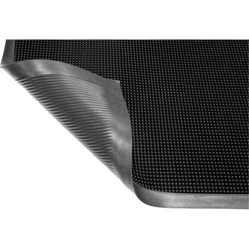 Gritstop Fingermat Matting, Rubber, Scraper Type, Textured Pattern, 2' x 2-2/3', Black Equipment World