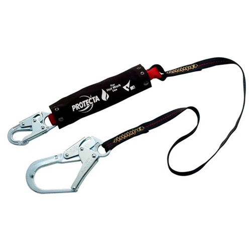 PRO Shock-Absorbing Lanyard, 4', Rebar Hook Center, Snap Hook Leg Ends, Kevlar&reg; Equipment World