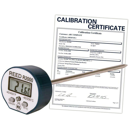 Thermometer with ISO Certificate, Contact, Digital, -40-450°F (-40-230°C) Equipment World
