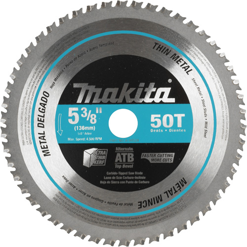 Carbide-Tipped Saw Blade, 5-3/8", 50 Teeth, Metal Use Equipment World