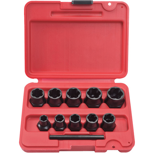 PROTO&reg; Bolt Extractor Socket Set, 10 Pcs, 1/4" Drive Size Equipment World