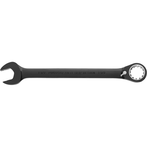 Cl&eacute; mixte &agrave; rochet r&eacute;versible, 4/6/12 pans, 1-1/2", Fini Noir/Chrome Equipment World