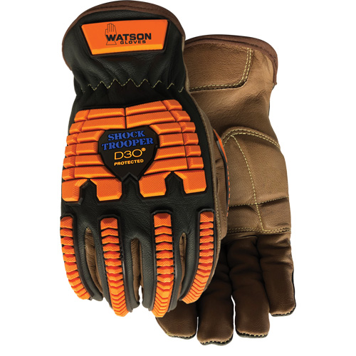 Drill Sergeant Impact Gloves, Large, Grain Leather Palm, Slip-On Cuff Equipment World