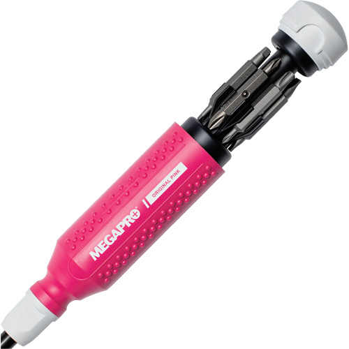 Original Pink 15-in-1 Multi-Bit Screwdriver, 8-37/50" L, Textured Handle Equipment World