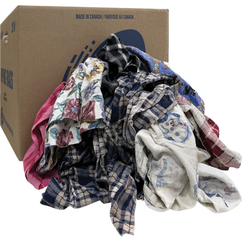 Select Wiper Rags, Flannel, Mix Colours, 20 lbs. Equipment World