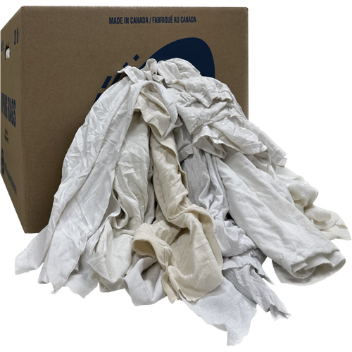 Boîte de chiffons d'essuyage, Ganzie, Blanc, 20 lb Equipment World