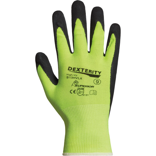 Dexterity&reg; Coated Gloves, 10, Latex Coating, 13 Gauge, Polyester Shell Equipment World
