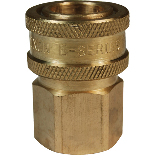 DQC E-Series Straight-Through Interchange Coupler, Brass, 3/4", Female NPTF, 1700 PSI Equipment World