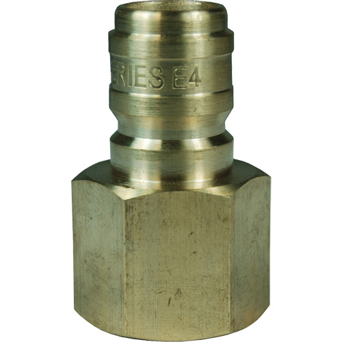 DQC E-Series Straight Through Interchange Plug, Brass, 3/4", Female NPTF, 1700 PSI Equipment World