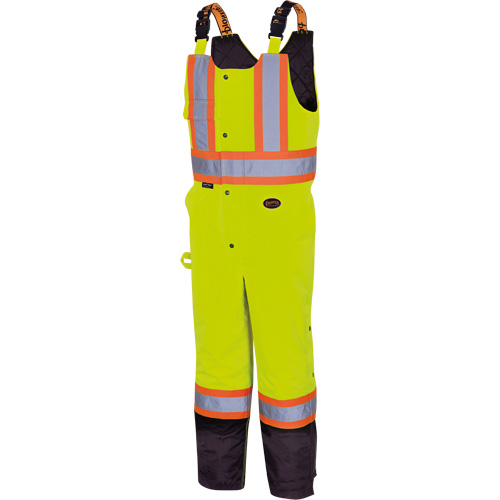 5041BB Waterproof Quilted Bib Pants, Polyester, Large, High Visibility Lime-Yellow Equipment World