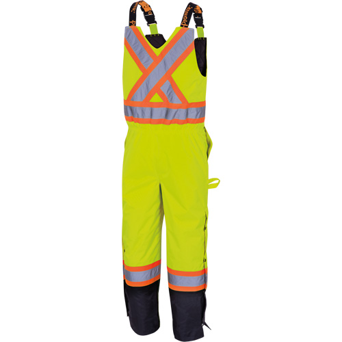 5041BB Waterproof Quilted Bib Pants, Polyester, Large, High Visibility Lime-Yellow Equipment World