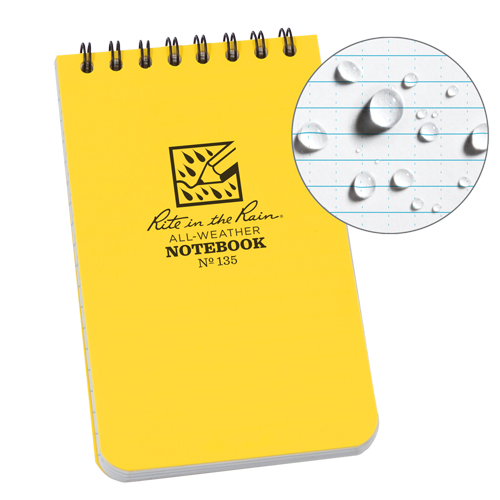 Carnet de notes de poche &agrave; spirale, Couverture souple, Jaune, 100 Pages, 3" , 5"  Equipment World
