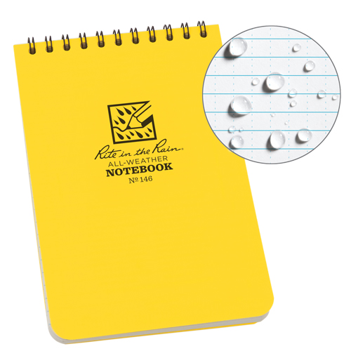 Carnet de notes de poche &agrave; spirale, Couverture souple, Jaune, 100 Pages, 4" , 6"  Equipment World