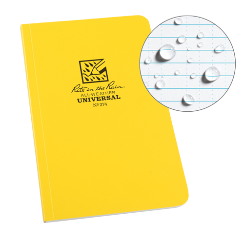 Livre reli&eacute; Field-Flex, Couverture souple, Jaune, 128 Pages, 4-5/8" , 7-1/4"  Equipment World