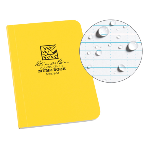 Livre m&eacute;mo, Couverture souple, Jaune, 112 Pages, 3-1/2" , 5"  Equipment World