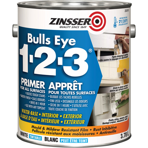 Bulls Eye 1-2-3&reg; Water-Base Primer, 3.78 L, Gallon, White Equipment World