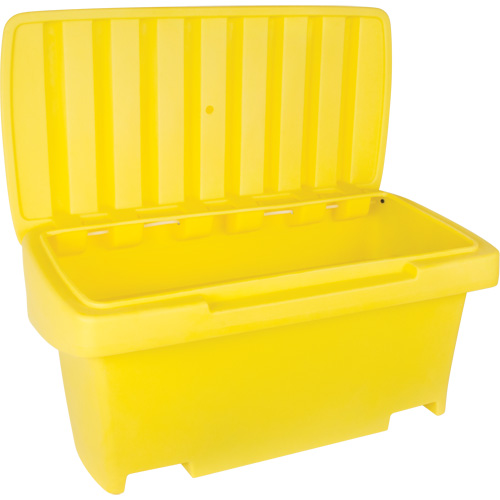 Heavy-Duty Outdoor Salt and Sand Storage Container, 24" x 48" x 24", 10 cu. Ft., Yellow Equipment World