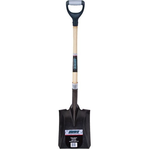 Heavy-Duty Square Shovel, Hardwood, Carbon Steel Blade, D-Grip Handle, 30" Long Equipment World