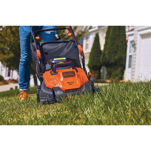 Lawn Mower with Comfort Grip Handle, Push Walk-Behind, Electric, 15" Cutting Width Equipment World