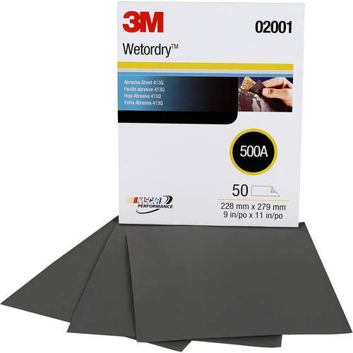 Wetordry Abrasive Sheet 411Q, 9" x11", 500 Grit, Silicon Carbide Equipment World