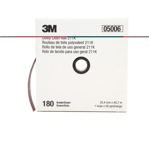 Utility Roll 211K, Aluminum Oxide, 1" W x 150' L, 180 Grit Equipment World