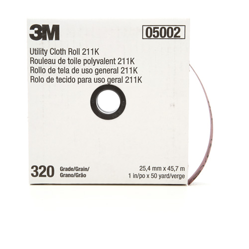 Utility Sanding Roll 211K, Aluminum Oxide, 1" W x 150' L, 320 Grit Equipment World