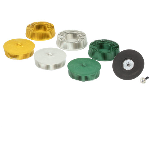 Roloc Bristle Disc Kit, Aluminum Oxide, Several Grit, 3" Dia. Equipment World