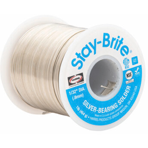 Stay-Brite&reg; Solders, Lead-Free, 96% Tin 4% Silver, Solid Core, 0.09375" Dia. Equipment World