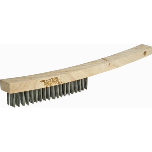 Long Handle Industrial-Duty Scratch Brush, Carbon Steel, 3 x 19 Wire Rows, 13-3/4" Long Equipment World