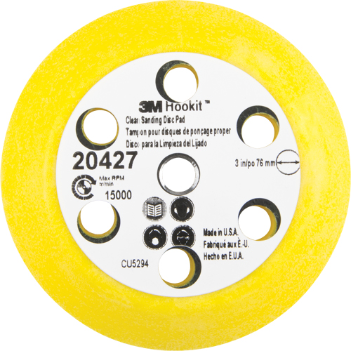 Hookit Clean Sanding Disc Pad Kit, 3" Dia. Equipment World