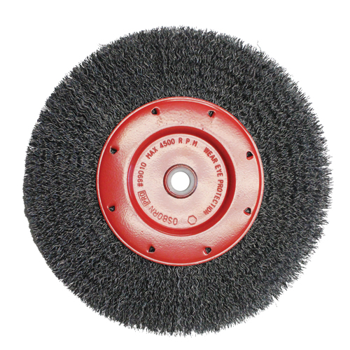 Economy Crimped Wire Wheel Brushes - Narrow Face, 8" Dia., 0.014 Fill, 2" Arbor Equipment World