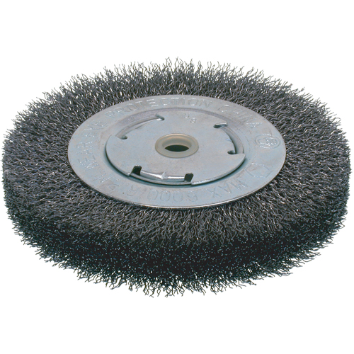 Brosses &eacute;conomiques &agrave; fils cr&ecirc;p&eacute;s - Face large, 8" dia., Fils 0.014, Arbre 2" Equipment World
