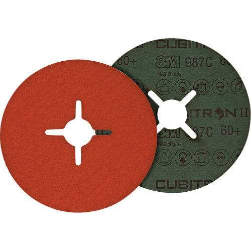 Cubitron II Fibre Discs - 987C, Ceramic Grain, 80+, 7" Dia x 7/8" Arbor Equipment World