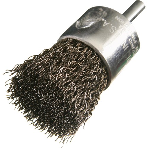 Crimped Wire End Brush, 1/2", 0.005" Fill, 1/4" Shank Equipment World