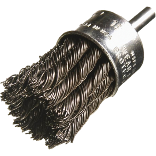 Knotted Wire End Brushes, 3/4" Dia., 0.014" Wire Dia., 1/4" Shank Equipment World